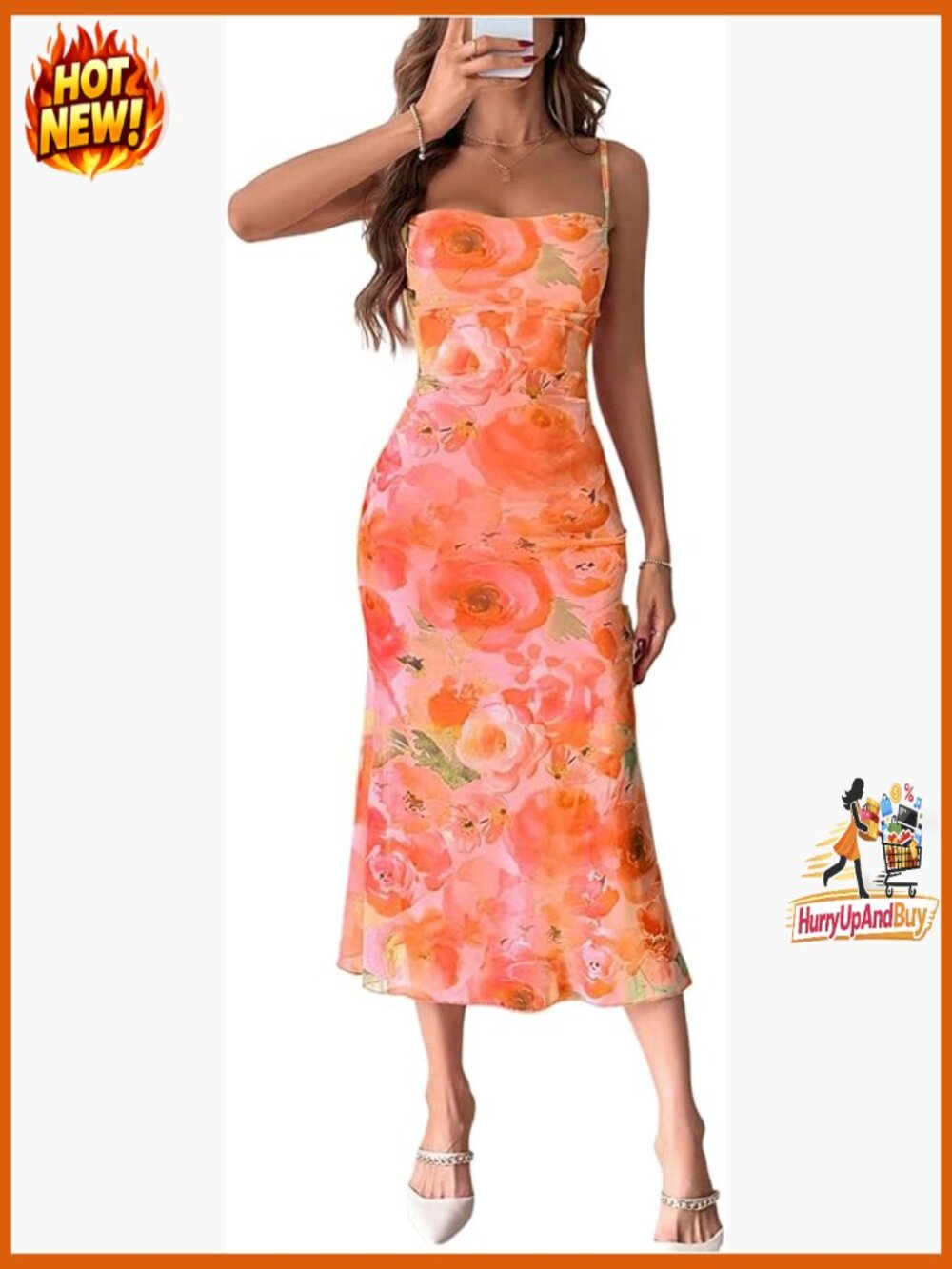 Floral Midi Dress Boho Chic Formal Cocktail Wedding Guest Summer Fishtail